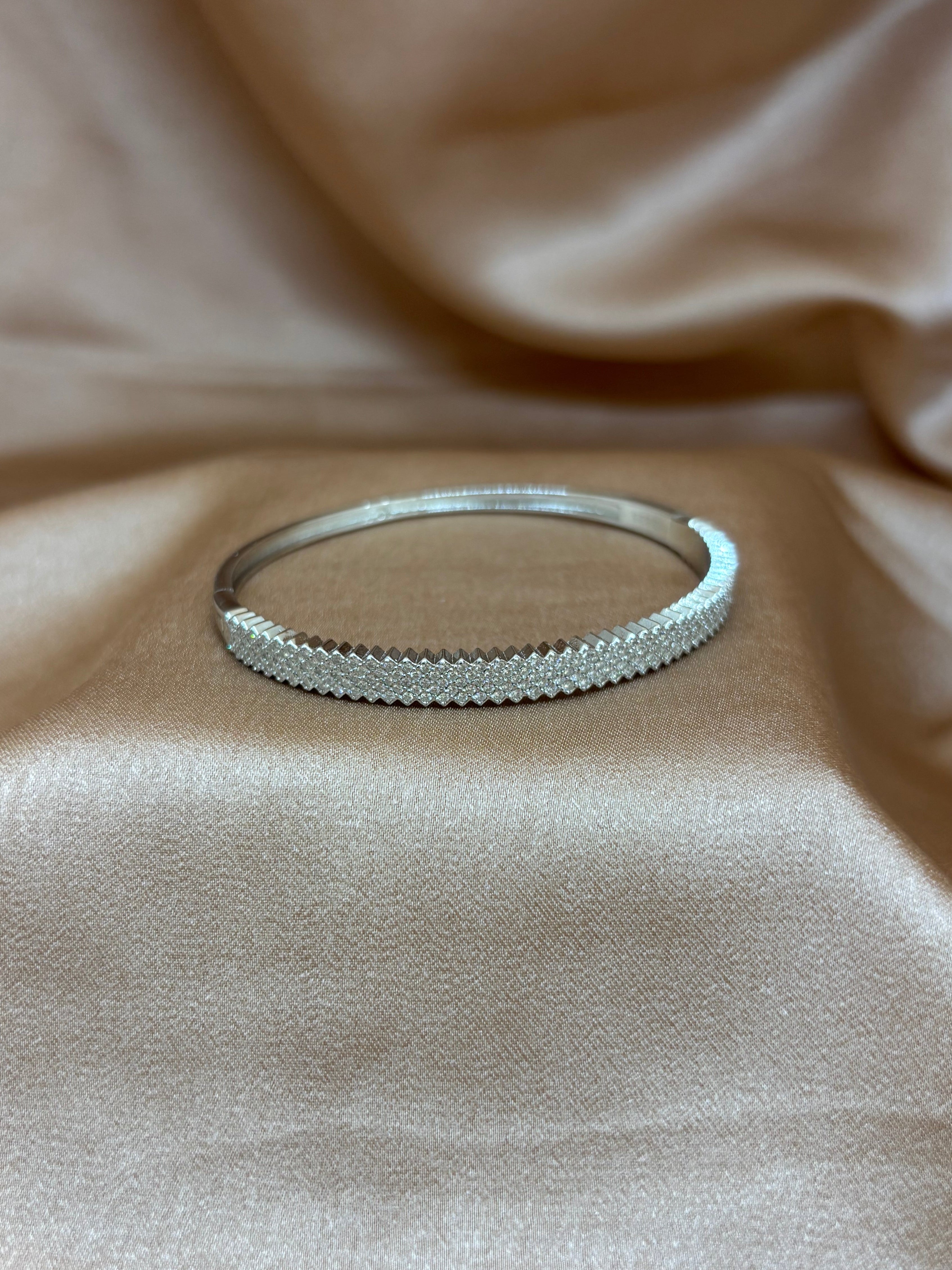 The Pave Chevron Bangle