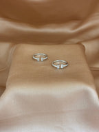 Dual Baguette Parallel Silver Toe Rings