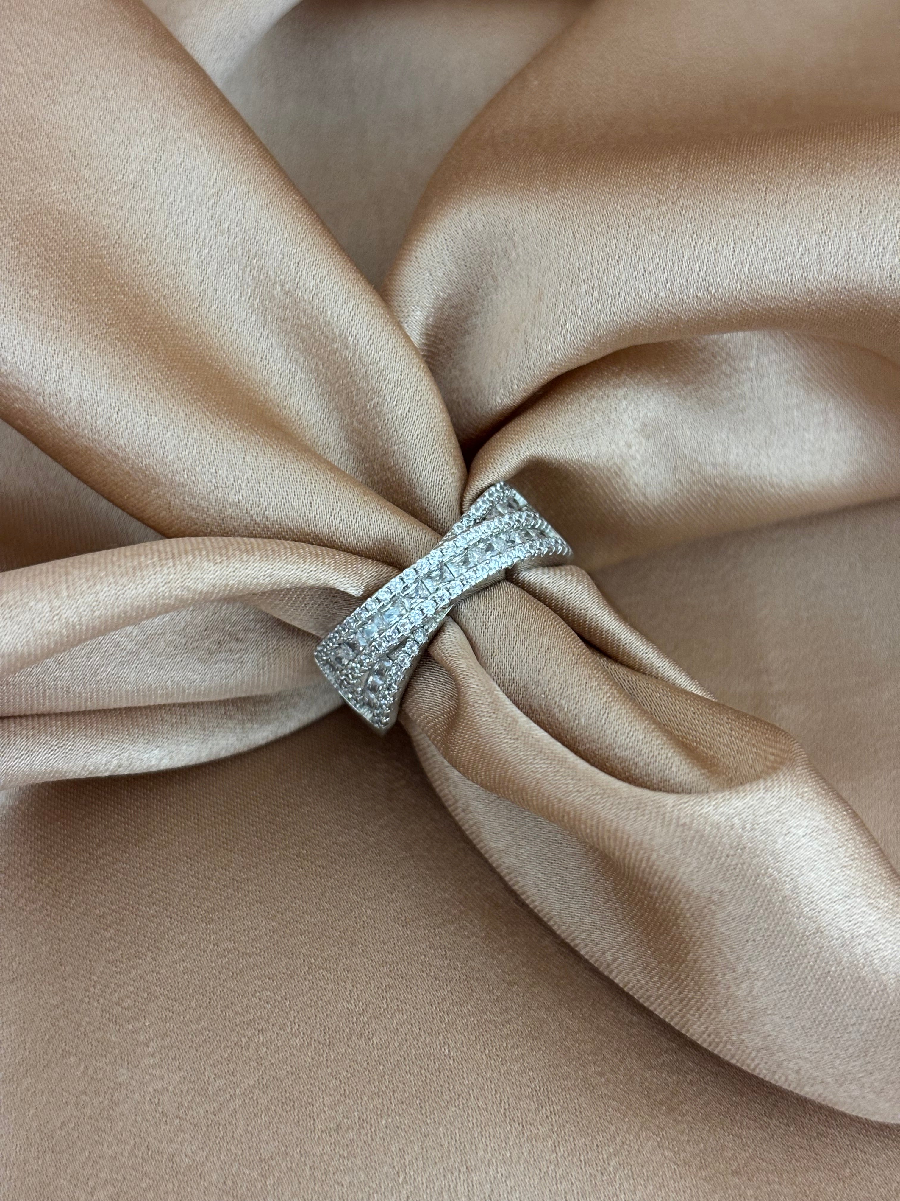 Stellar Criss-Cross Silver Statement Band