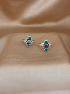 Vertical Trio Multi-Stone Toe Rings