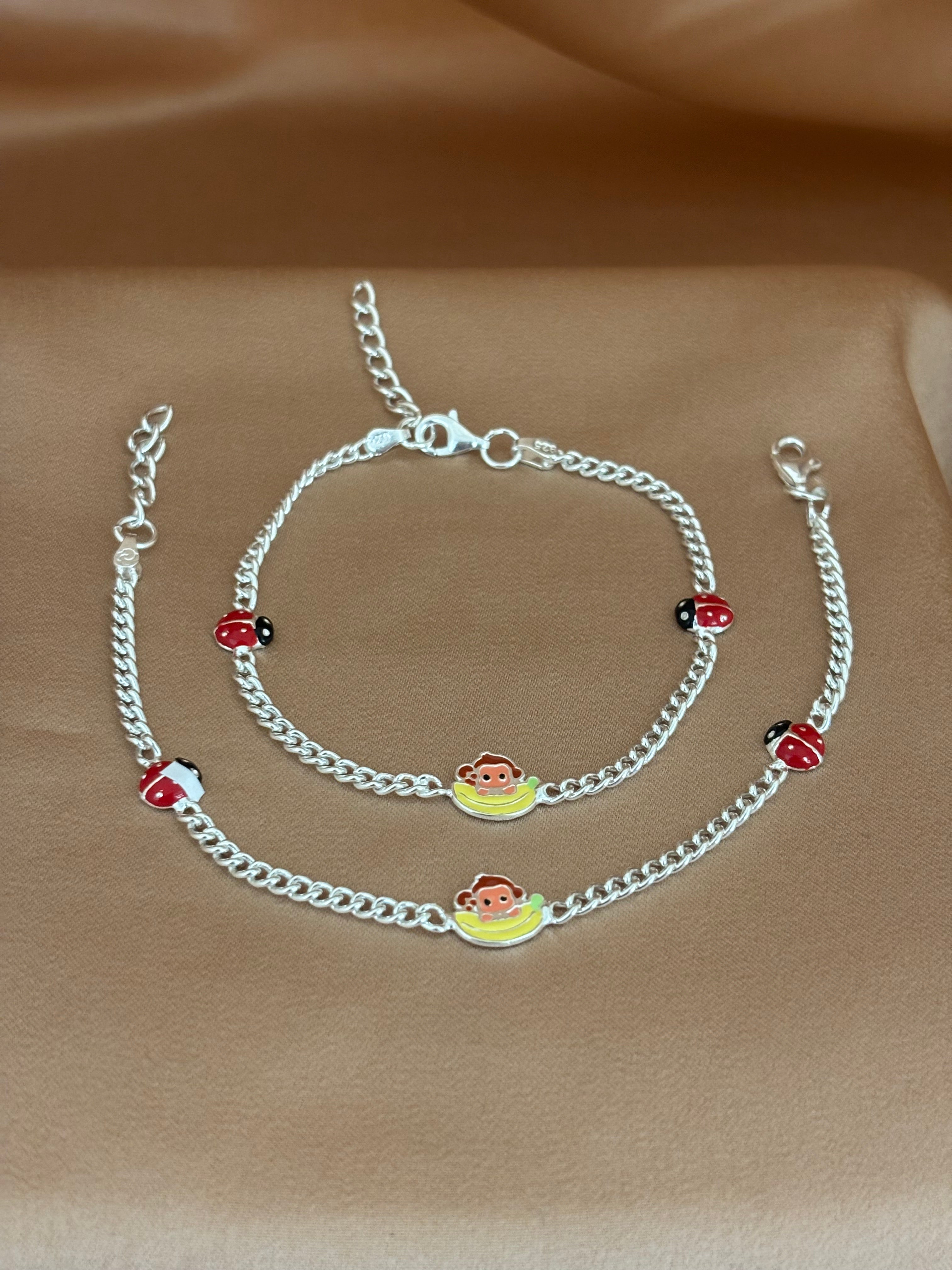 Jungle Jamboree Enamel Silver Payal