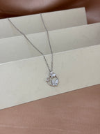 Fluttering Wings Circular Butterfly Necklace