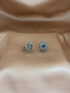 Navy Bloom Stud Earrings