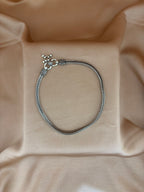 Vintage Oxidized Silver Herringbone Snake Anklet