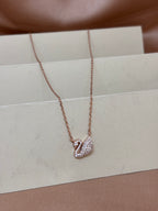 Rose Gold Encrusted Swan Pendant and Stud Earrings Set