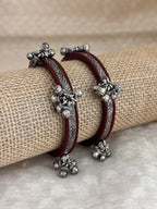 Oxidized Silver Ghungroo Bangle
