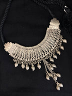 Tribal Statement Silver Zigzag Collar Necklace