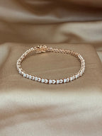 Rose Gold Tapered Baguette Tennis Bracelet