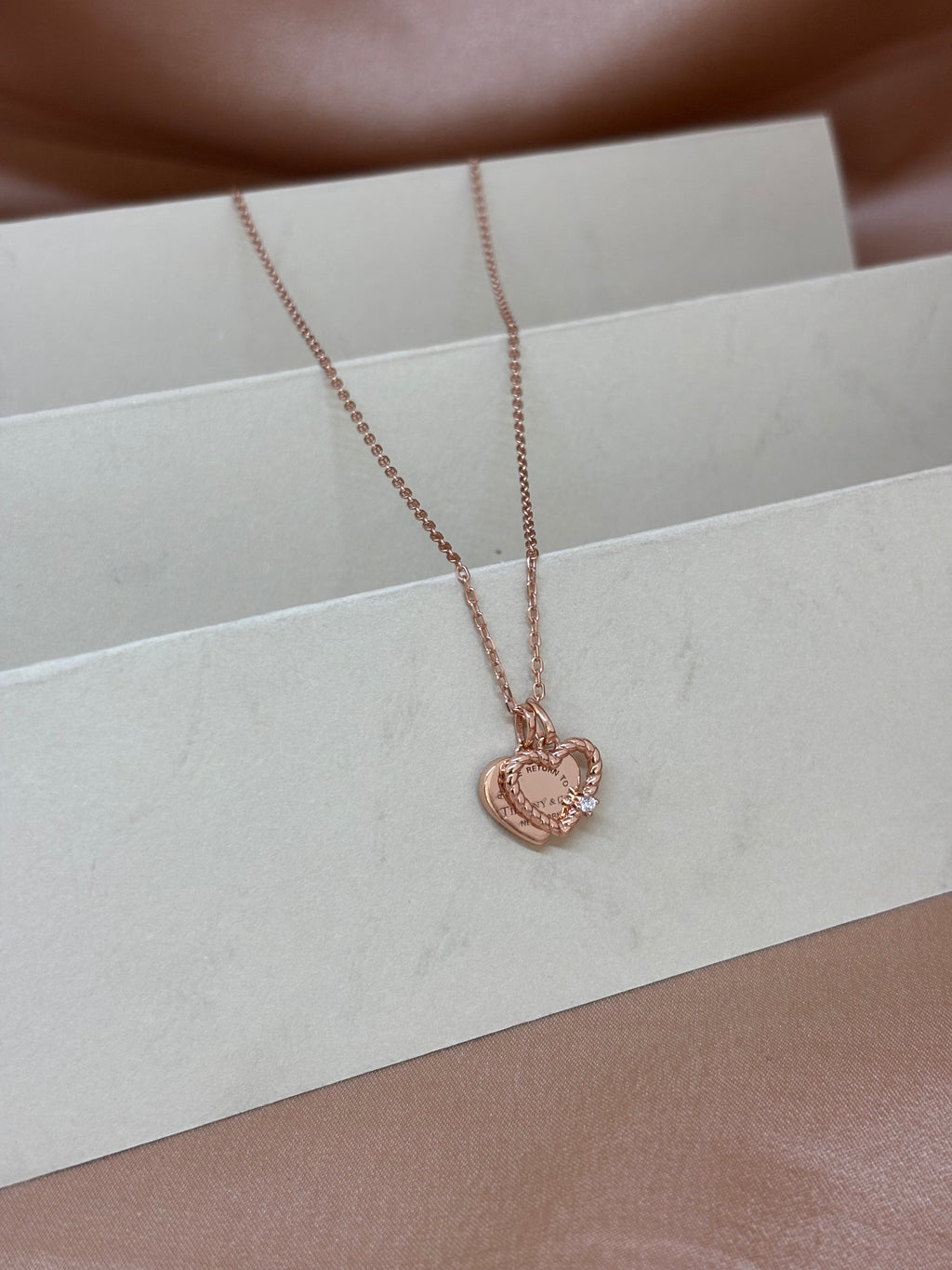 Rose Gold "Return to Love" Double Heart Necklace
