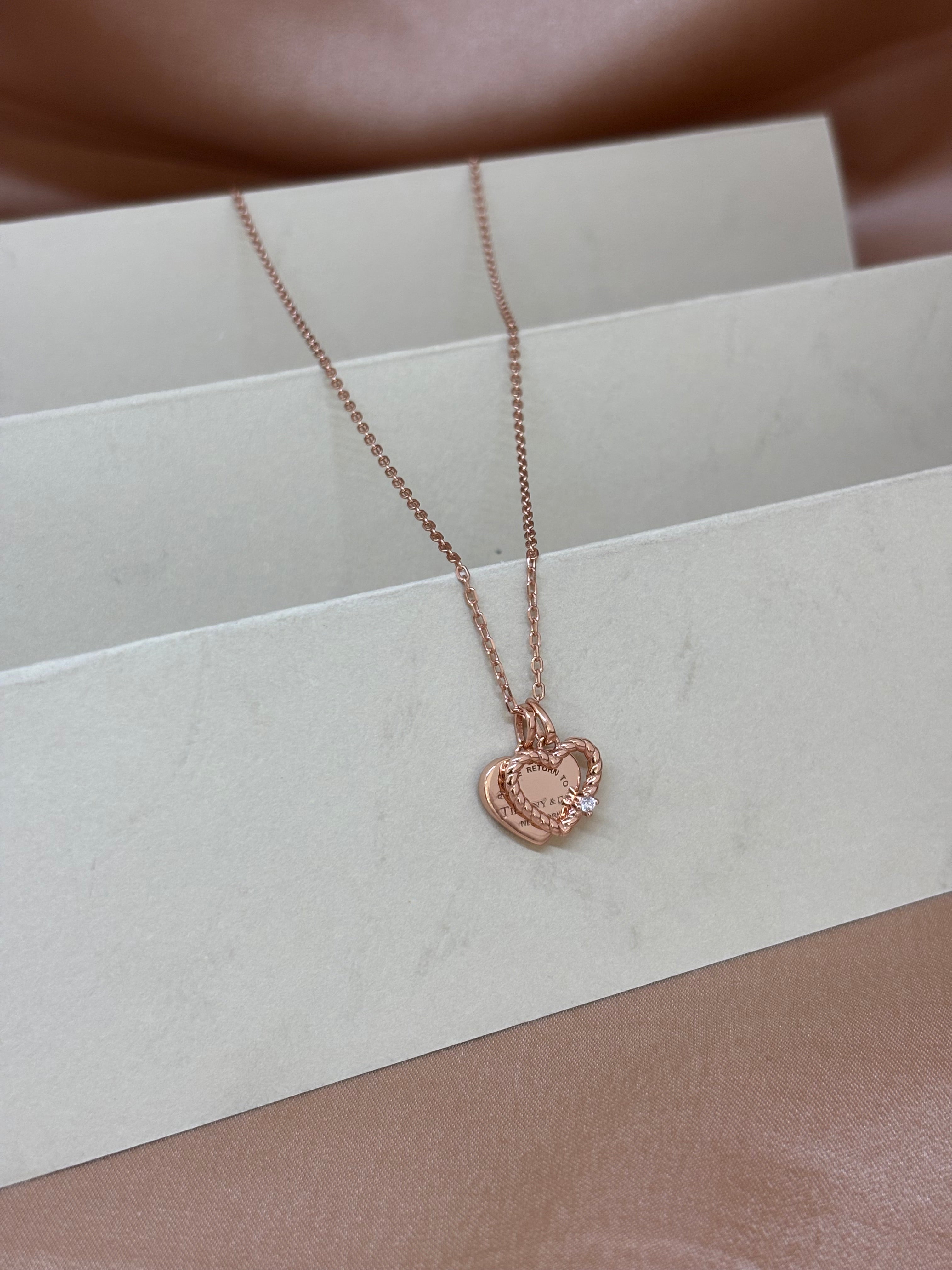 Rose Gold "Return to Love" Double Heart Necklace