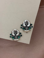 Silver Bloom Floral Studs