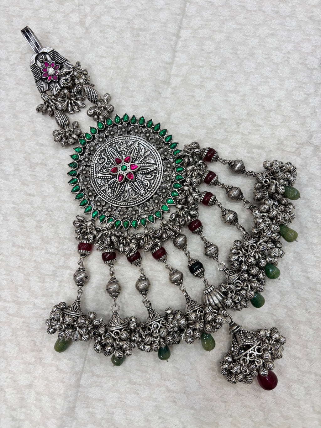 Antique Silver Sun-Inspired Mandala Juda