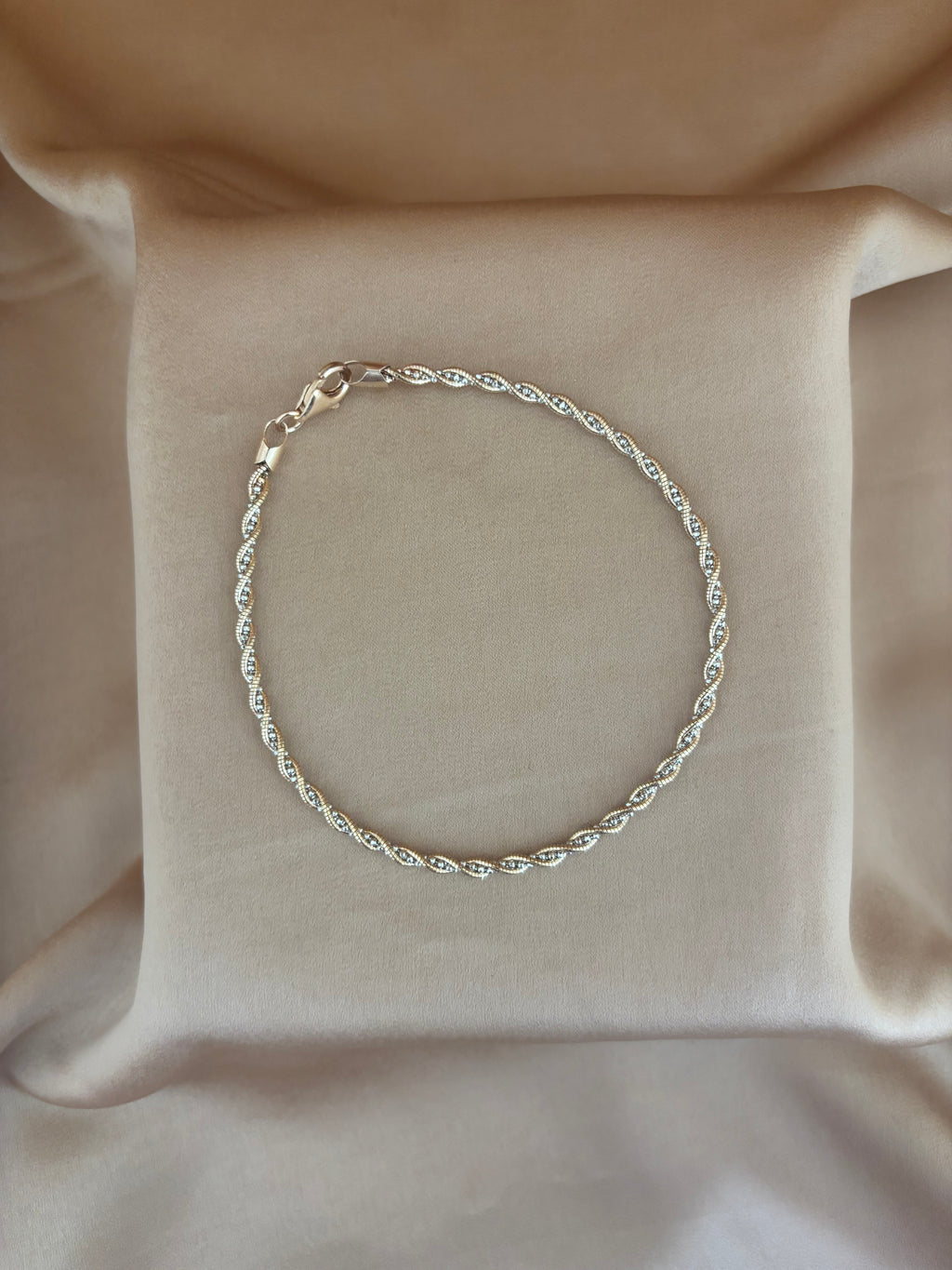 Two-Tone Twisted Rope Anklet