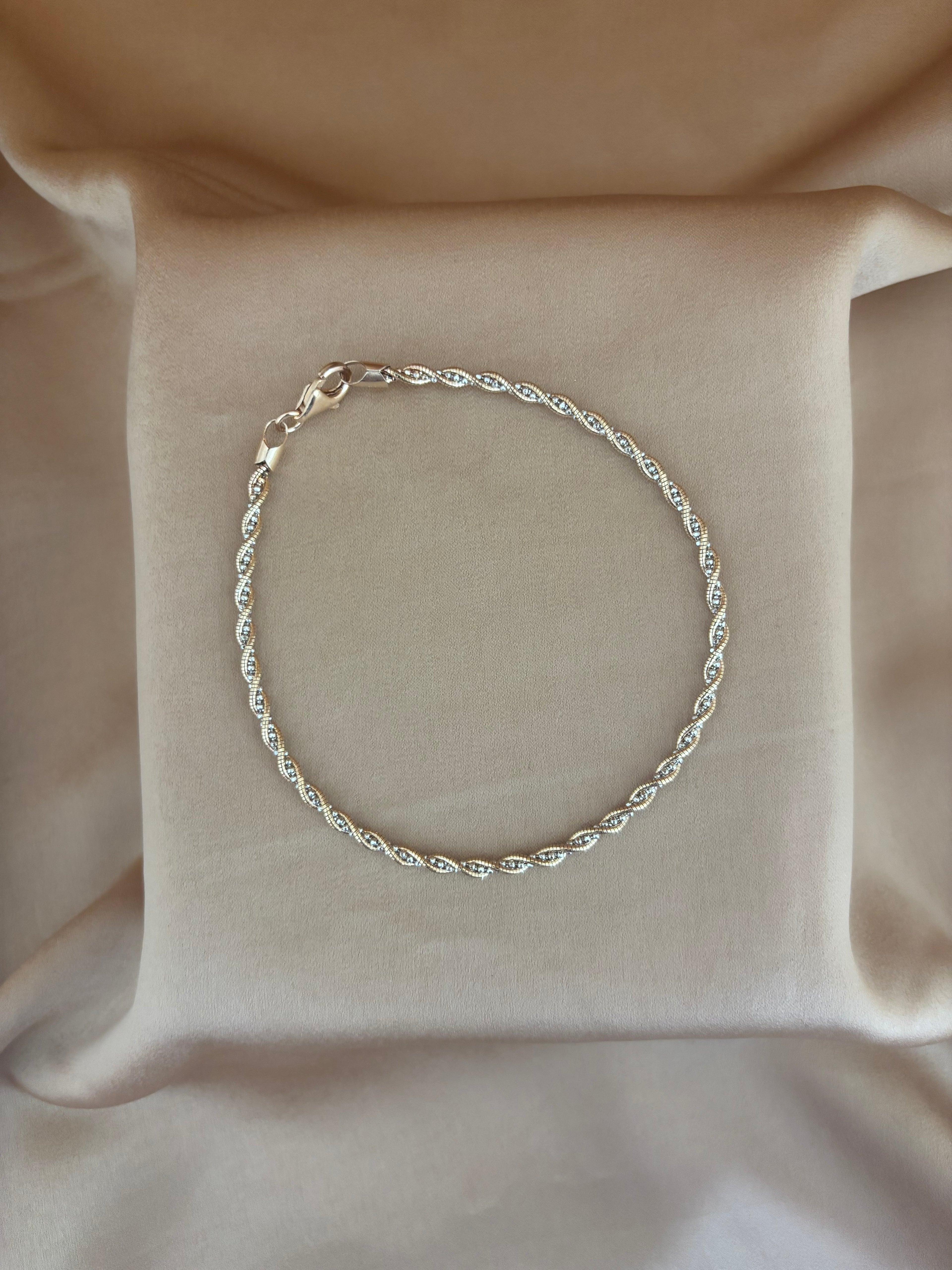 Two-Tone Twisted Rope Anklet