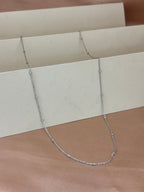 Minimalist Silver Station Bead Cable Chain
