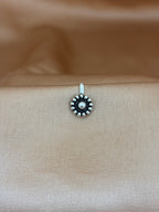 Sun-Ray Mandala Oxidized Silver Nose Pin