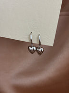 Chunky Heart Dangle Mini Hoops