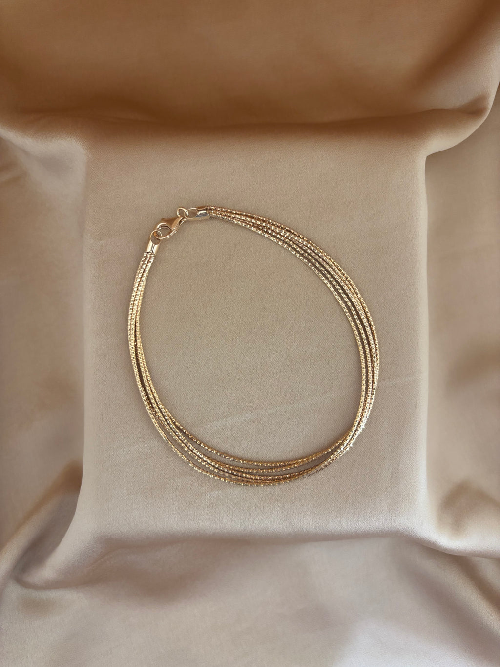 Sleek Multi-Strand Silver Snake Chain Anklet