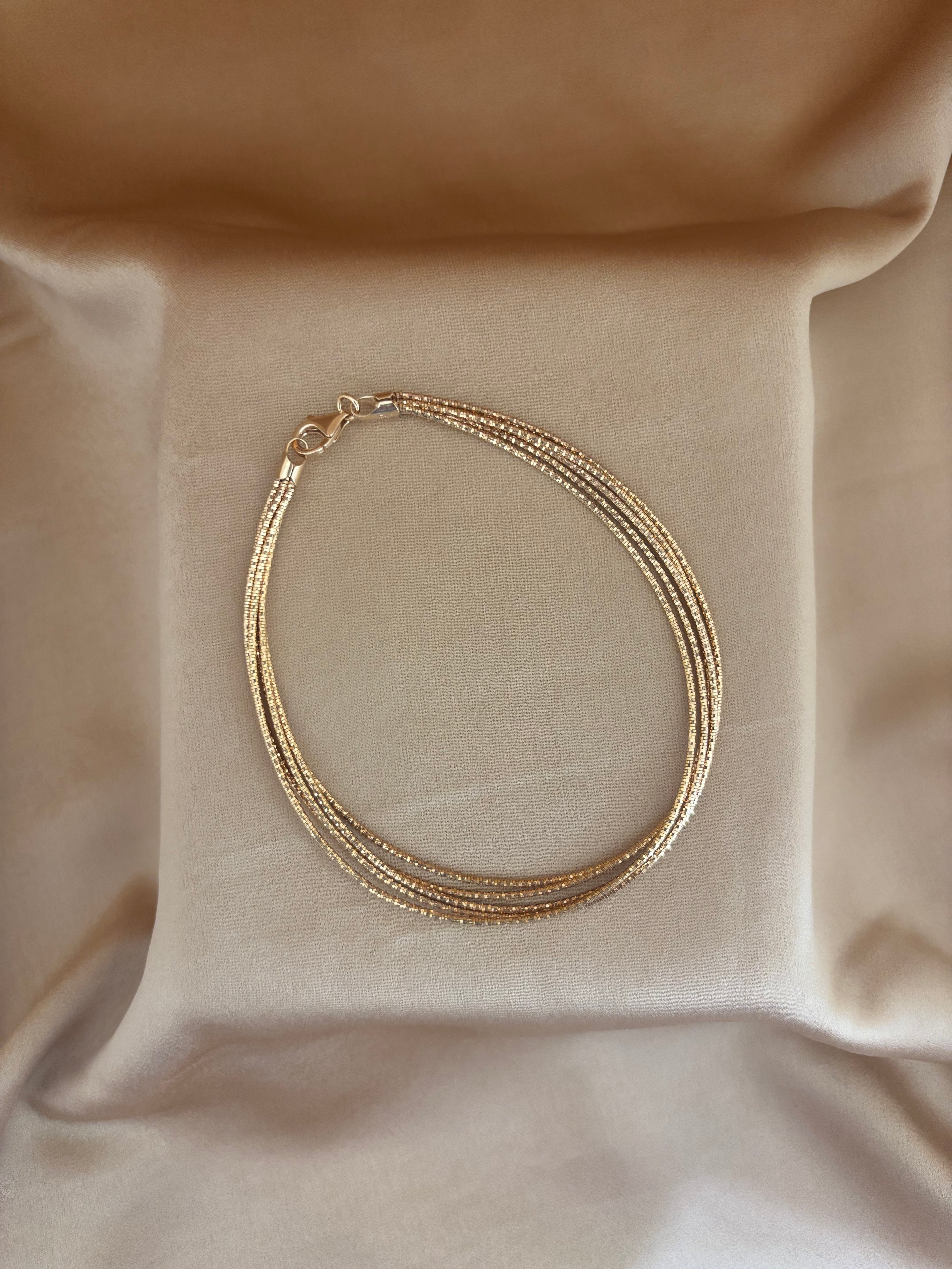 Sleek Multi-Strand Silver Snake Chain Anklet