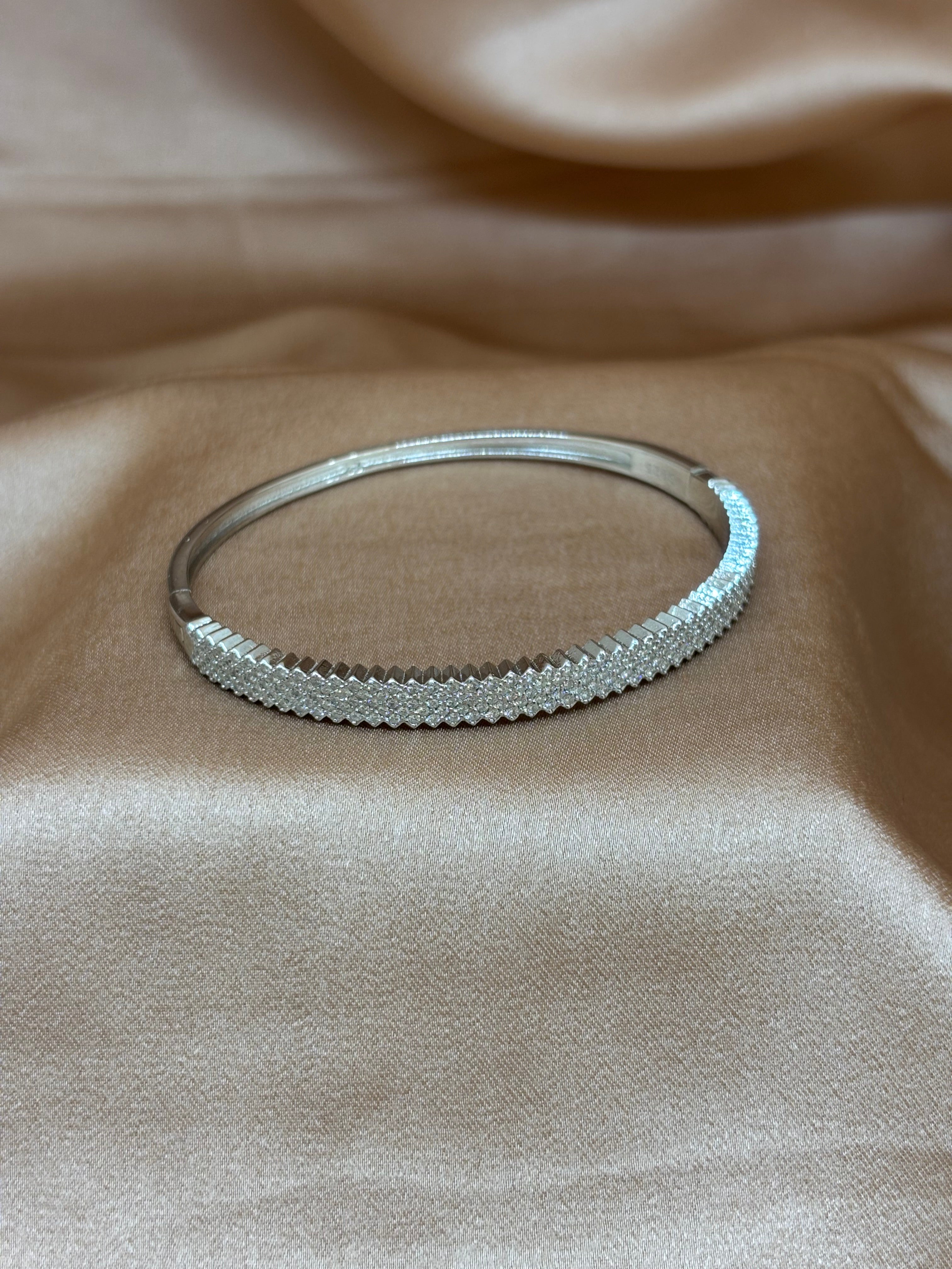 The Pave Chevron Bangle