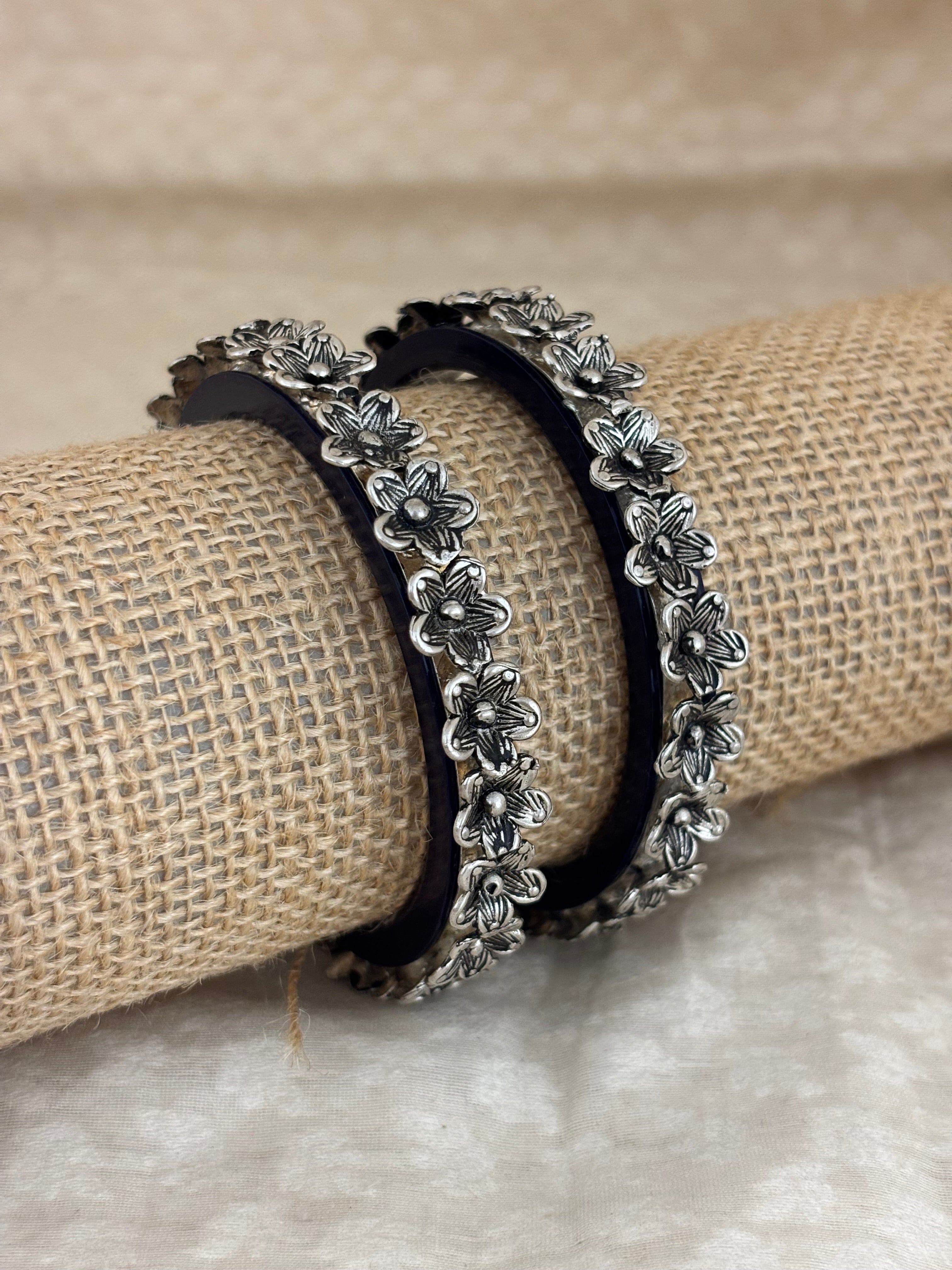 Midnight Bloom Floral Bangle
