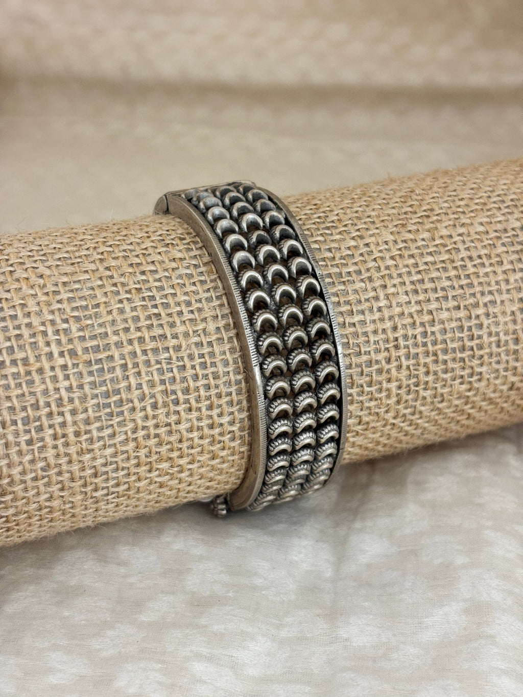 Scalloped Layered Silver Cuff