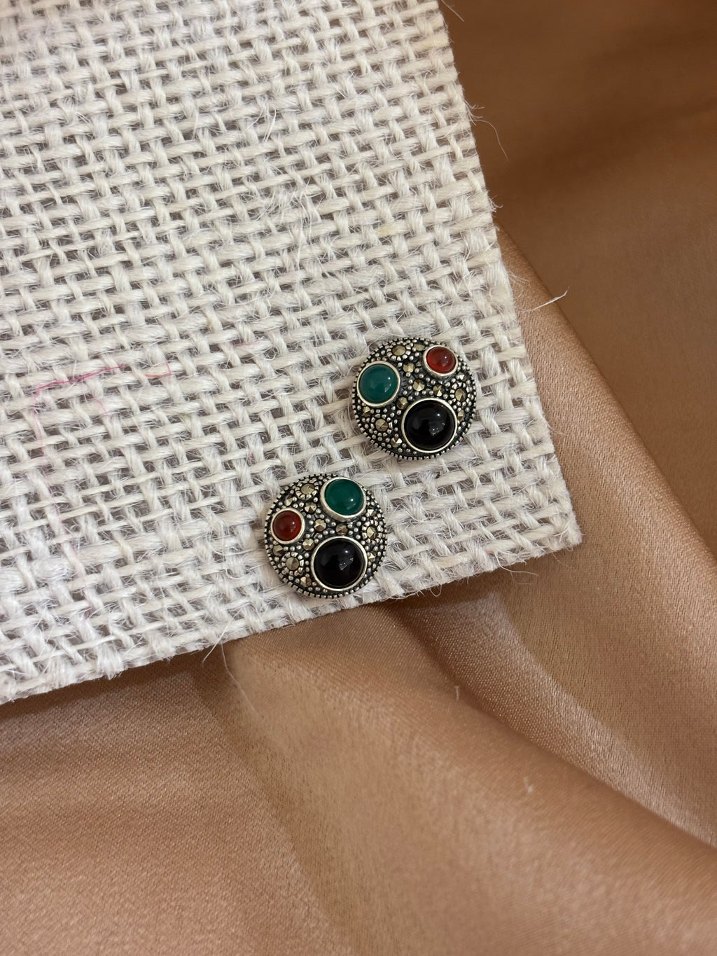 Tricolor Gem Studs
