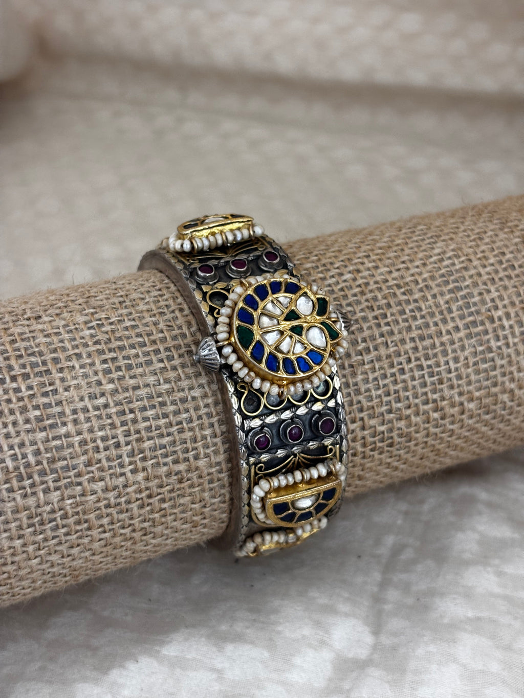Peacock Wheel Silver Fusion Kada