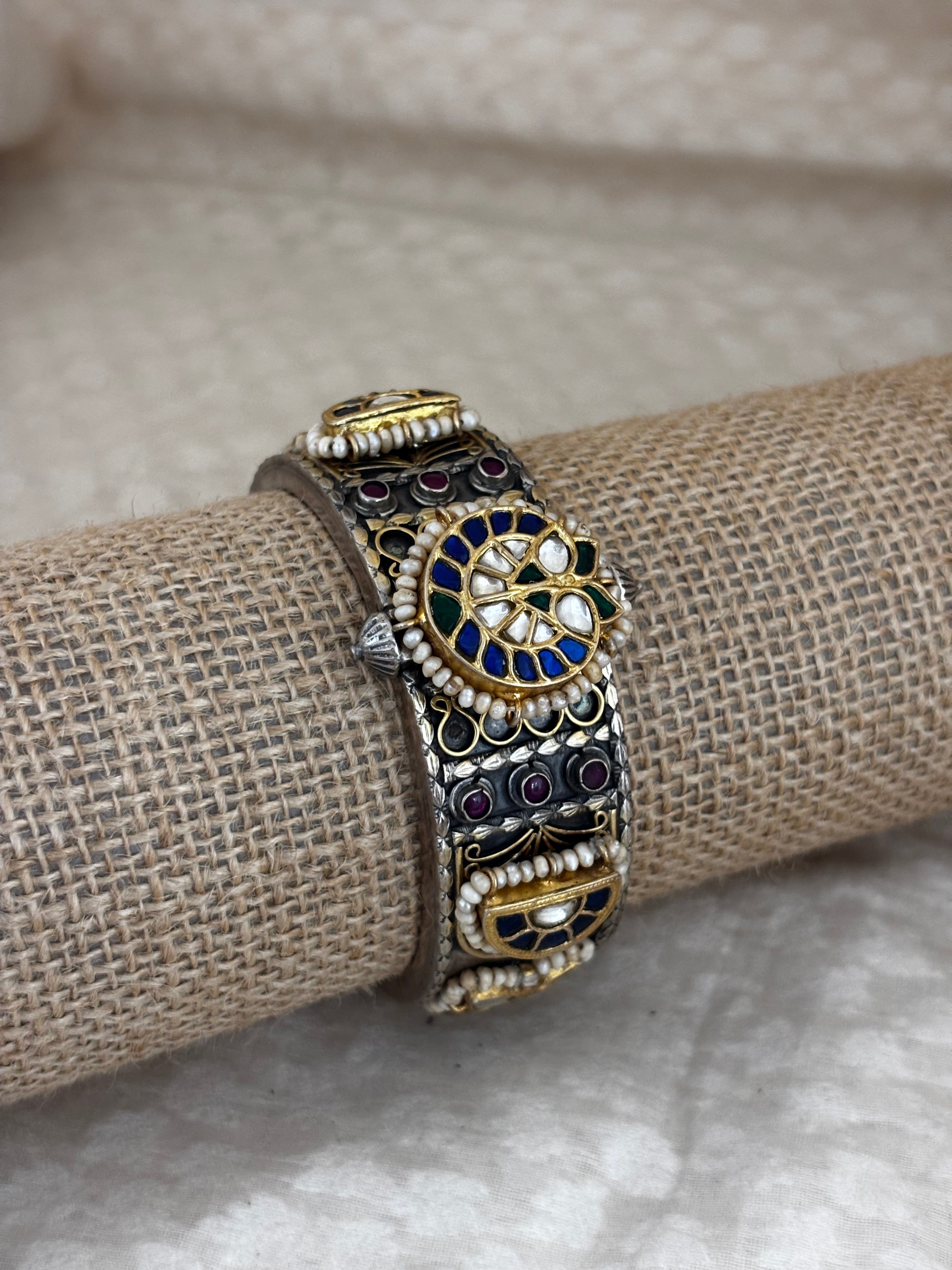 Peacock Wheel Silver Fusion Kada