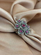 Victorian Ruby Floral Cluster Ring