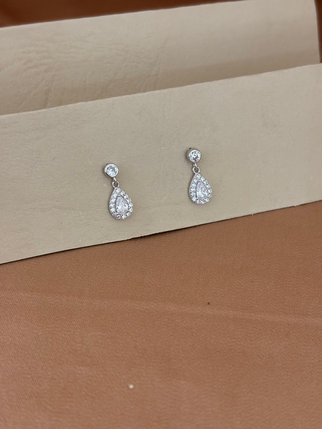 Classic Pear-Cut Halo Drop Necklace & Earring Set