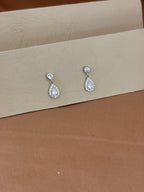 Classic Pear-Cut Halo Drop Necklace & Earring Set