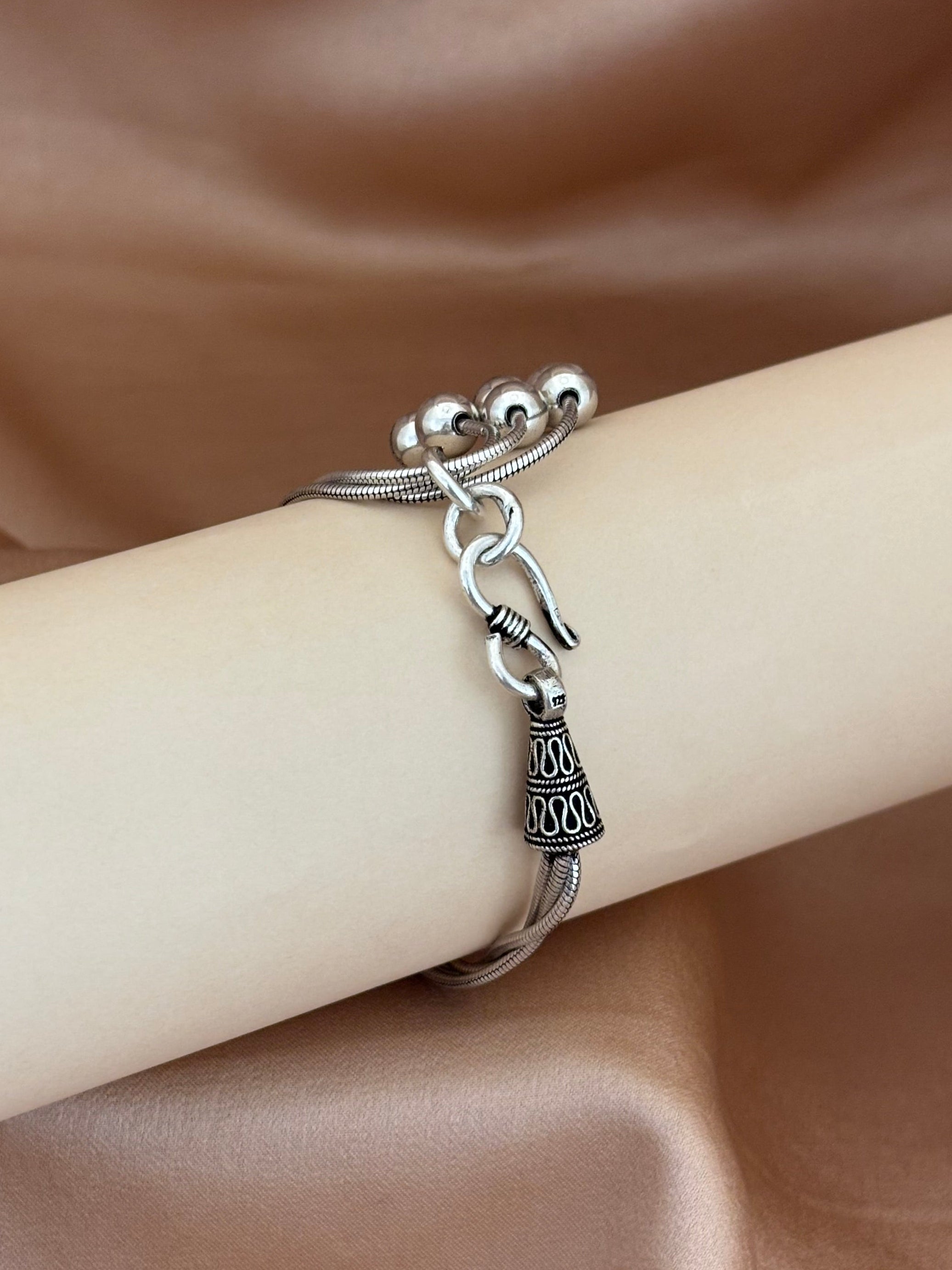 Layered Snake Chain Bracelet with Beads