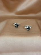 Vintage Bloom Oxidized Toe Rings