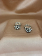 Oxidized Silver Ghungroo Dangle Toe Rings
