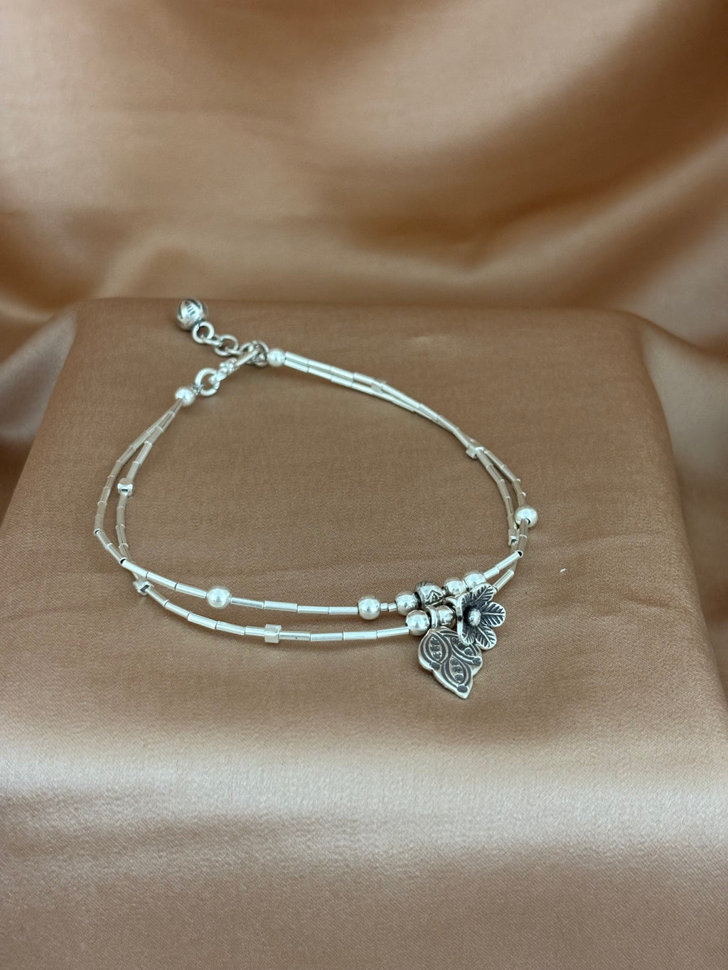 Twin-Layer Botanical Anklet