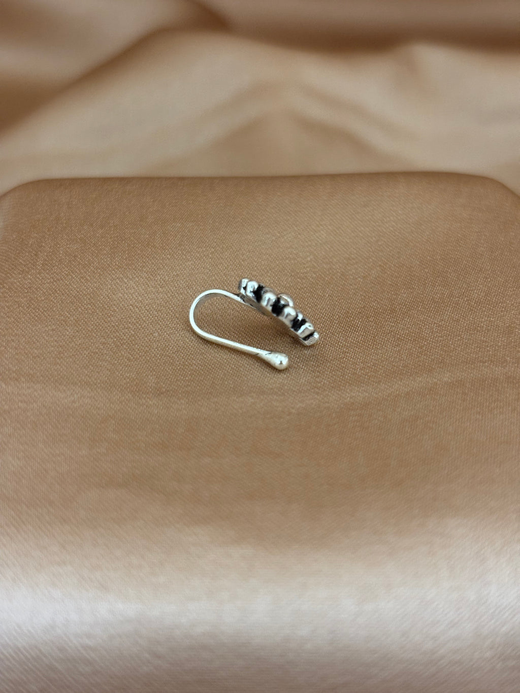 Sunburst Silver Bead Nose Pin