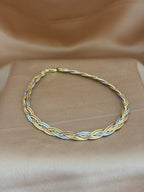Tri-Tone Braided Twist Anklet