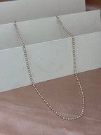 Rose Gold and Silver Textured Moon-Cut Bead Chain