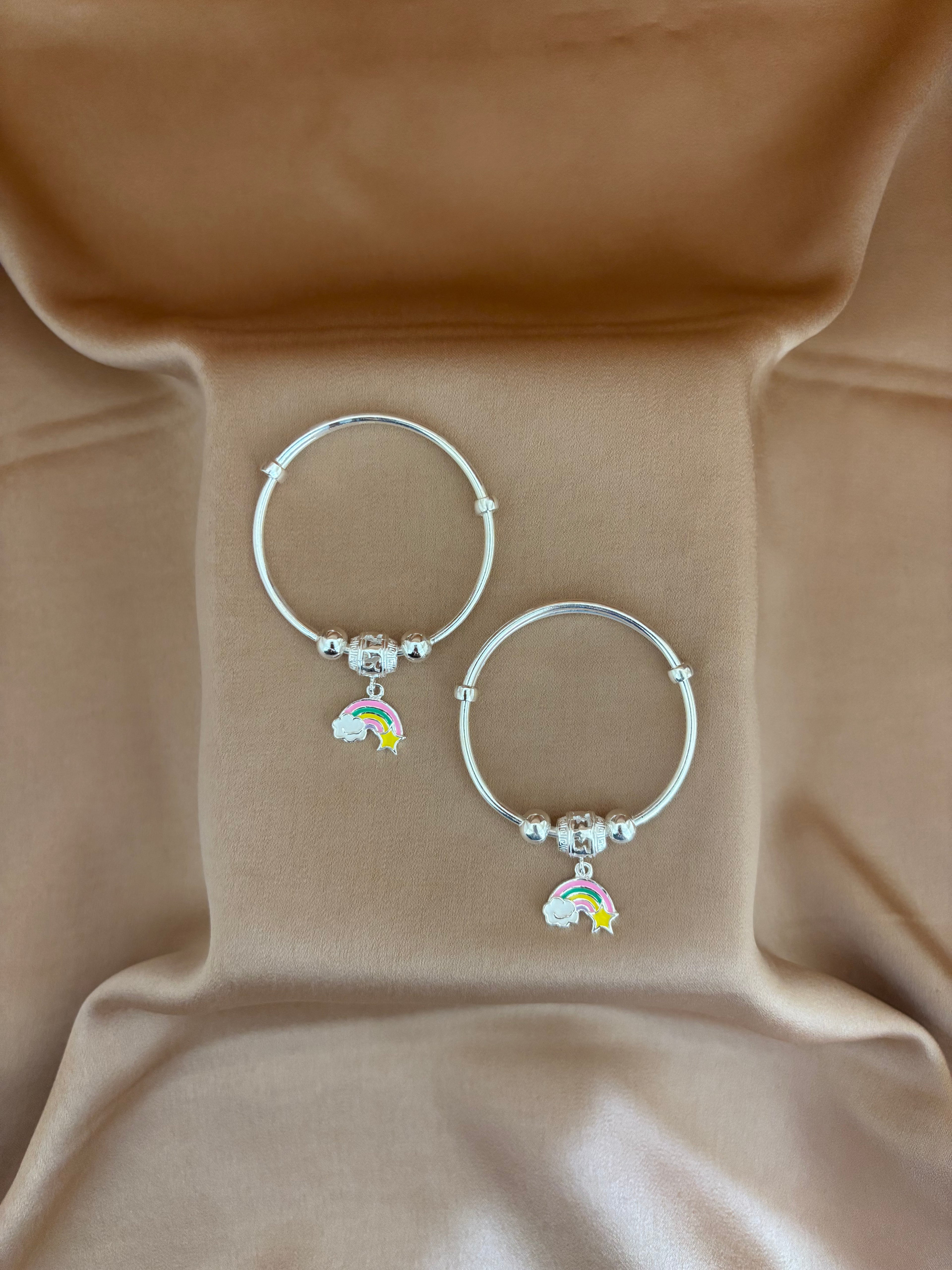Over the Rainbow Silver Baby Kadli Set