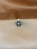 Floral Bloom Oxidized Silver Nose Pin