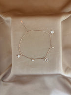 Rose Gold Floral Charm Anklet