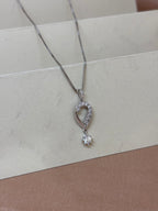 Contemporary Teardrop Crystal Pendant and Drop Earrings Set