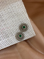 Emerald Flower Studs