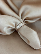 Rose Gold Toned Double Row Pave Band