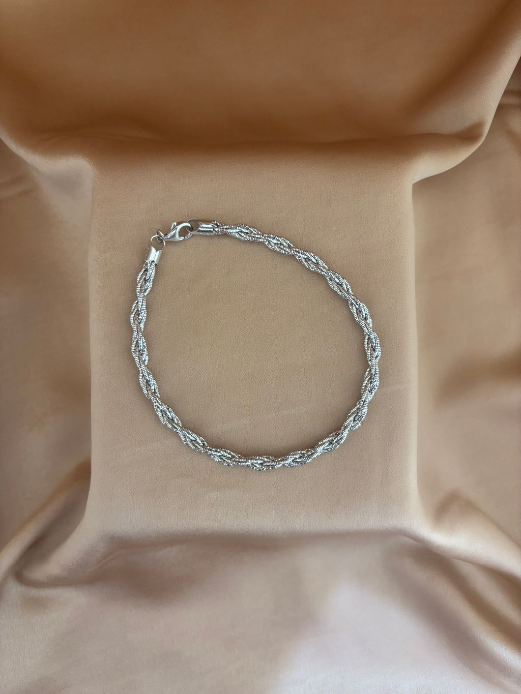 Sterling Silver Twisted Rope Anklet