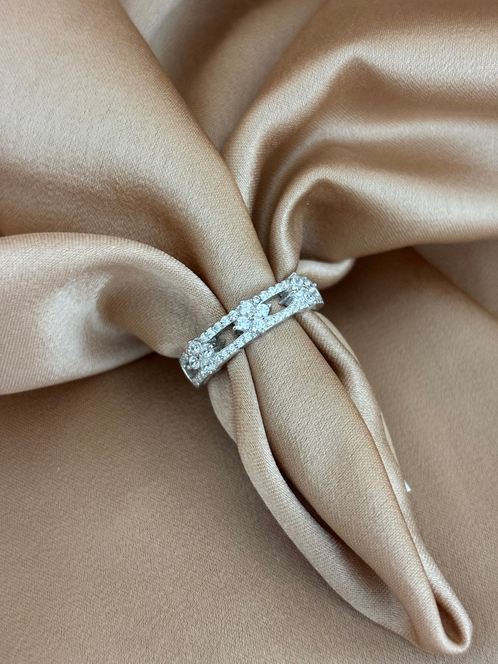 Enchanted Floral Open-Frame Silver Ring