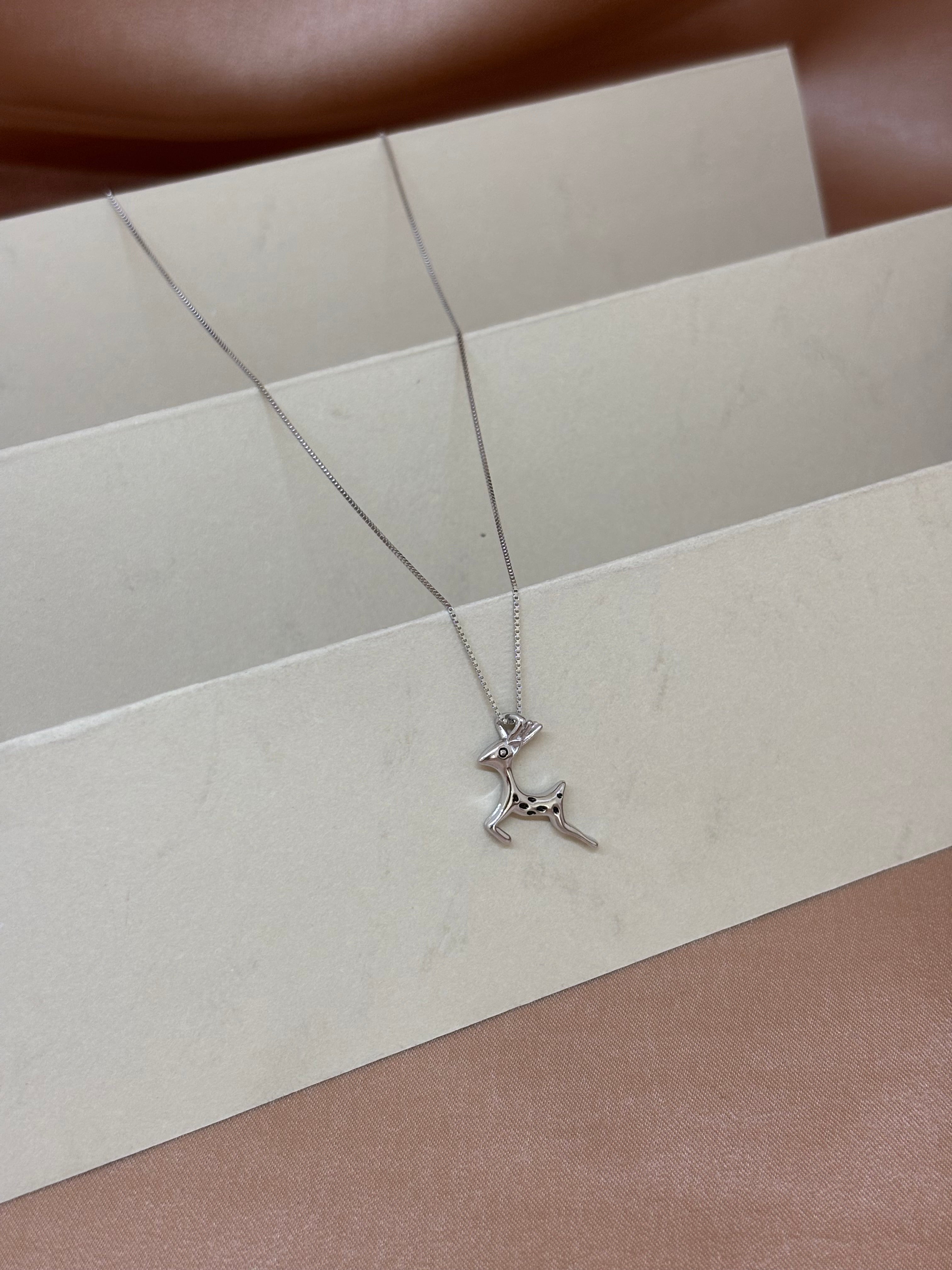 Sparkle & Dash Silver Reindeer Necklace