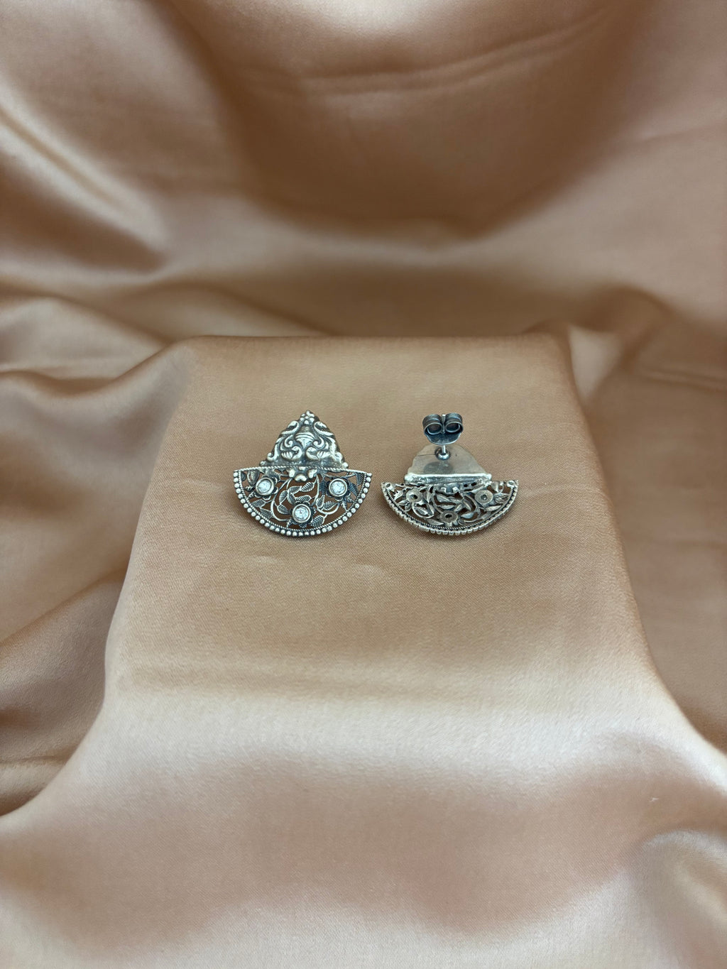 Oxidized Deity Studs with Zircon