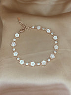 Rose Gold Mother-of-Pearl Flower Bracelet